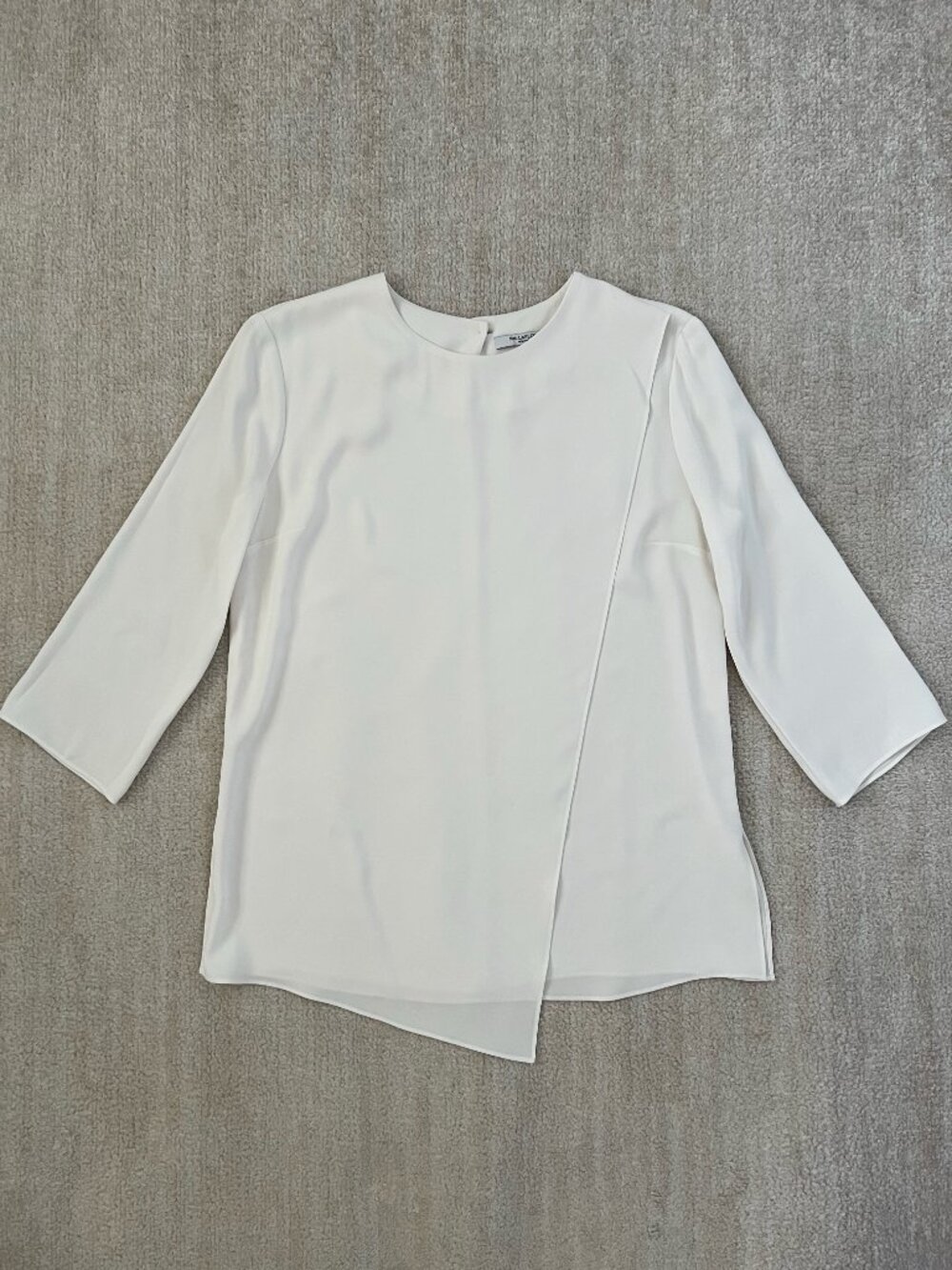 MM LaFleur The Bourgeois Asymmetrical Layered Draped Crepe Blouse Top S